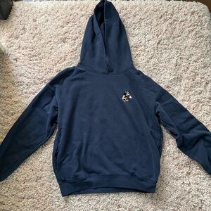 Navy blue hoodie with mickey mouse detailing